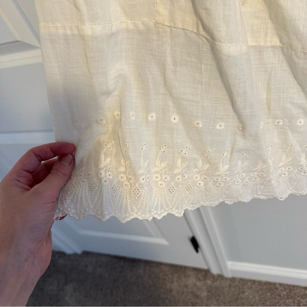 Vintage Antique Cream Lace Embroidered Maxi Skirt Medium - Picture 15 of 16